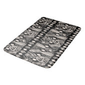 Caribische Tribal Mudcloth: Zwart, Wit, Badmat (Gekanteld)