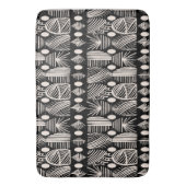 Caribische Tribal Mudcloth: Zwart, Wit, Badmat (Voorkant Verticaal)