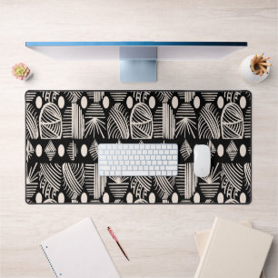 Caribische Tribal Mudcloth: Zwart, Wit, Bureaumat