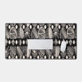 Caribische Tribal Mudcloth: Zwart, Wit, Bureaumat (Keyboard & Muis)