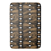 Caribische Tribal Mudcloth: Zwart, Wit, Goud Badmat (Voorkant Verticaal)