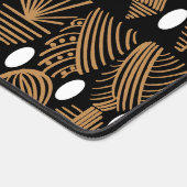Caribische Tribal Mudcloth: Zwart, Wit, Goud Bureaumat (Hoek)