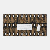 Caribische Tribal Mudcloth: Zwart, Wit, Goud Bureaumat (Keyboard & Muis)