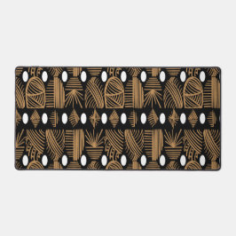 Caribische Tribal Mudcloth: Zwart, Wit, Goud Bureaumat