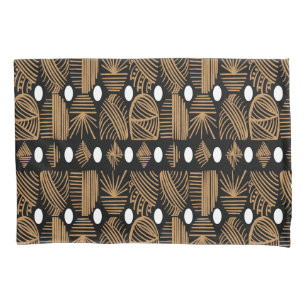 Caribische Tribal Mudcloth: Zwart, Wit, Goud Kussensloop