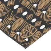 Caribische Tribal Mudcloth: Zwart, Wit, Goud Lange Tafelloper (Hoek)