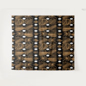 Caribische Tribal Mudcloth: Zwart, Wit, Goud Wandkleed (Voorkant (horizontaal))