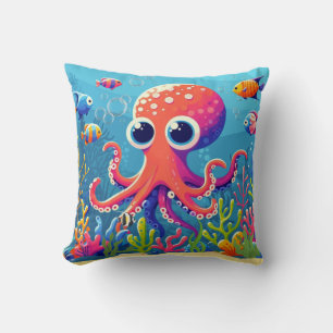 Caribische/tropische/Hawaiiaanse schattige octopus Kussen