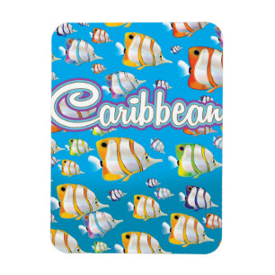 Caribische tropische vis Reisposter. Magneet