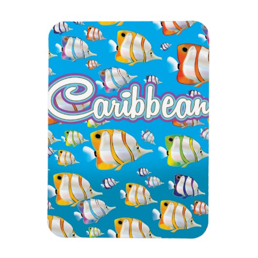 Caribische tropische vis Reisposter. Magneet (Verticaal)