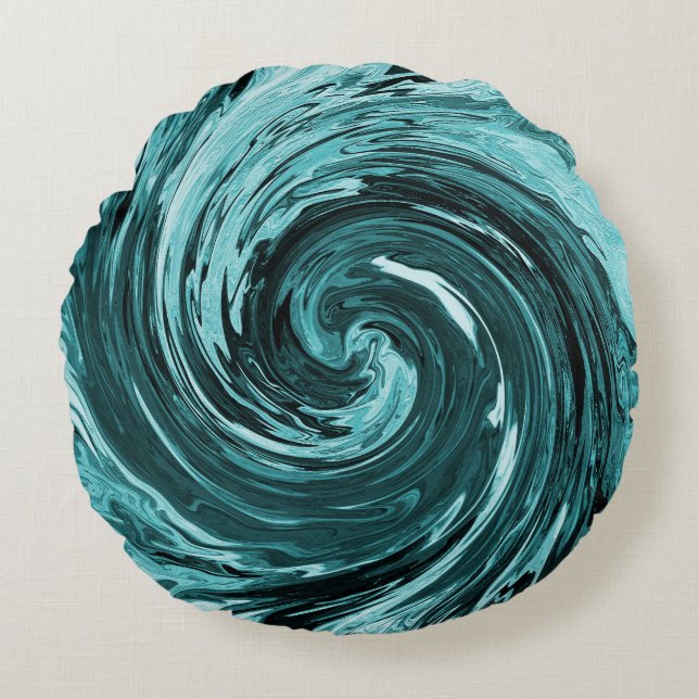 Caribische wilde wateren.... rond kussen (Voorkant)