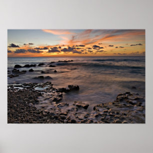 Caribische Zee, Kaaimaneilanden. Brekende golven 2 Poster