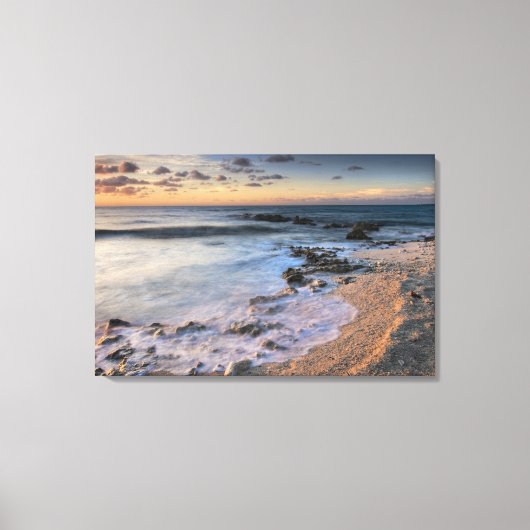 Caribische Zee, Kaaimaneilanden. Brekende golven Canvas Afdruk (Voorkant)