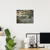 Caribische Zee, Kaaimaneilanden.  Brekende golven  Poster (Thuiskantoor)