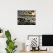 Caribische Zee, Kaaimaneilanden. Brekende golven Poster (Thuiskantoor)