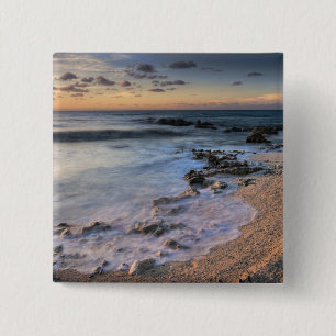 Caribische Zee, Kaaimaneilanden. Brekende golven Vierkante Button 5,1 Cm