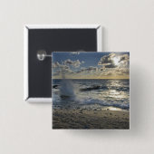 Caribische Zee, Kaaimaneilanden.  Brekende golven Vierkante Button 5,1 Cm (Voorkant /achterkant)