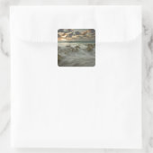 Caribische Zee, Kaaimaneilanden. Brekende golven Vierkante Sticker (Tas)