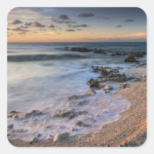 Caribische Zee, Kaaimaneilanden. Brekende golven Vierkante Sticker