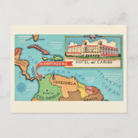 Caribische Zee Kaart Ansichtkaart