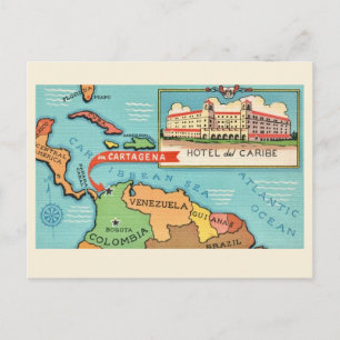 Caribische Zee Kaart Ansichtkaart