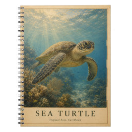 Caribische Zeeschildpad VINTAGE Notitieboek