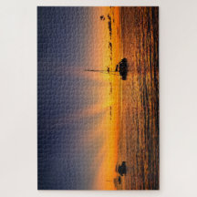 Caribische Zonsondergang Zeilboot Puzzel