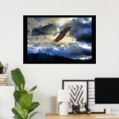 Cariboo Bald Eagle & Sunset Motivatie Poster (Thuiskantoor)
