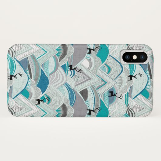 caribou bergt blauw Case-Mate iPhone case (Achterkant (horizontaal))