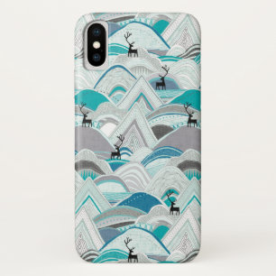caribou bergt blauw Case-Mate iPhone case