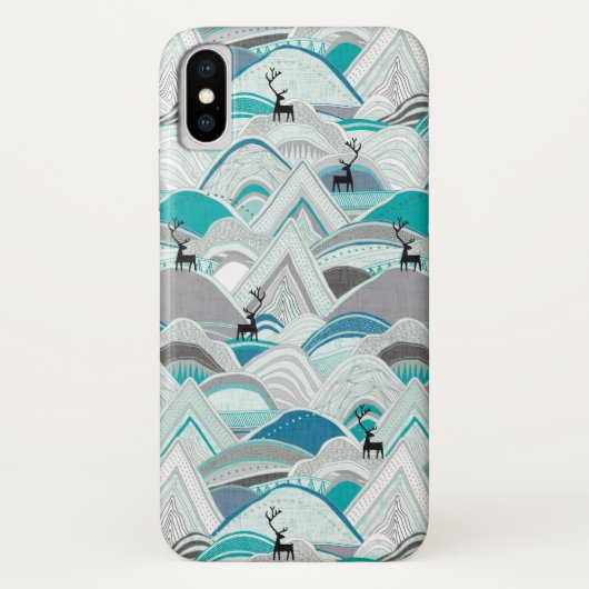 caribou bergt blauw Case-Mate iPhone case (Achterkant)