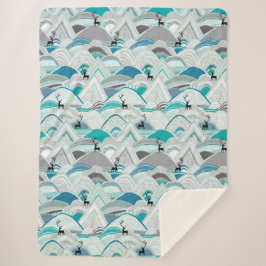 caribou bergt blauw sherpa deken