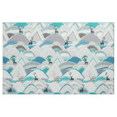 caribou bergt blauw stof (Fat Quarter)