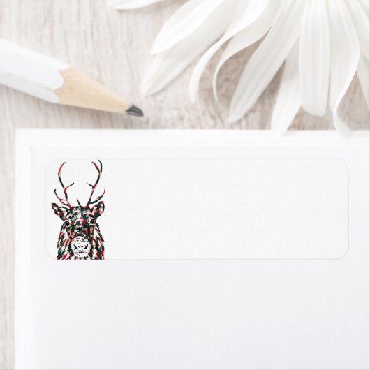 Caribou Christmas Return-adreslabel Etiket (Insitu)