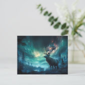 Caribou onder het noorderlicht briefkaart (Staand voorkant)