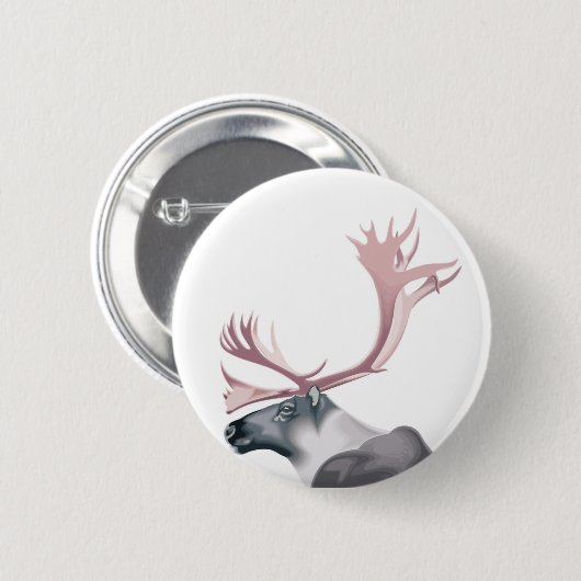 CARIBOU RONDE BUTTON 5,7 CM (Voorkant /achterkant)