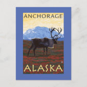 Caribou Scene - Anchorage, Alaska Briefkaart (Voorkant)