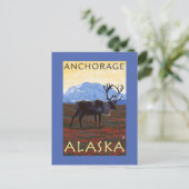 Caribou Scene - Anchorage, Alaska Briefkaart (Staand voorkant)