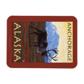 Caribou Scene - Anchorage, Alaska Magneet (Horizontaal)