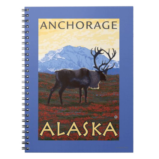 Caribou Scene - Anchorage, Alaska Notitieboek (Voorkant)