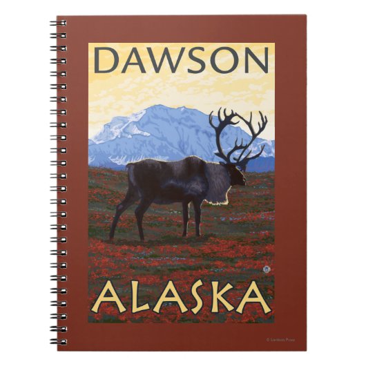 Caribou Scene - Dawson, Alaska Notitieboek (Voorkant)