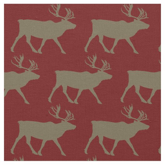 Caribou Silhouetten Rood Stof (Close Up)