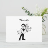 Caricaturas em convites kaart (Staand voorkant)