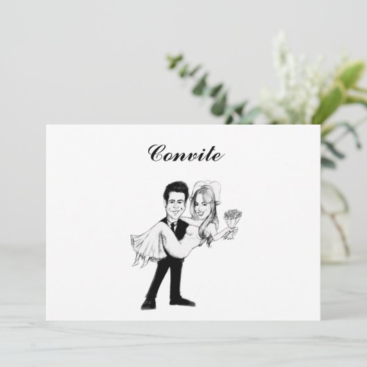 Caricaturas em convites kaart (Staand voorkant)