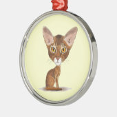 Caricature Abyssinian Metalen Ornament (Links)