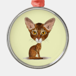 Caricature Abyssinian Metalen Ornament