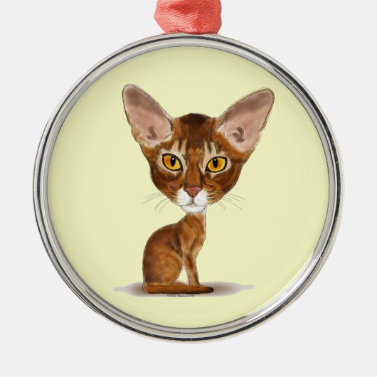 Caricature Abyssinian Metalen Ornament (Voorkant)