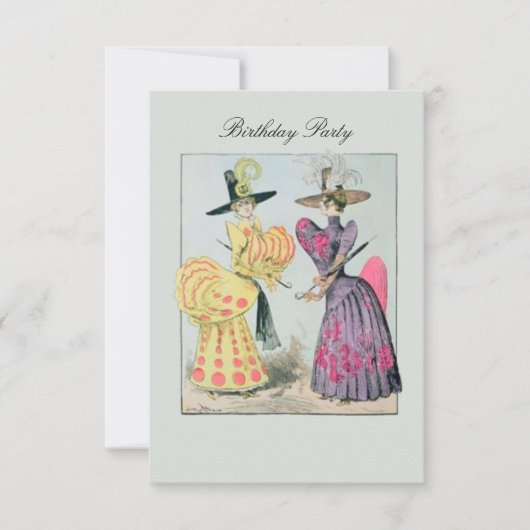 Caricature-Modes ~ Uitnodigingen/RSVP Kaart (Voorkant)