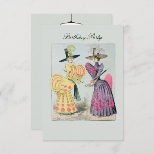 Caricature-Modes ~ Uitnodigingen/RSVP Kaart (Voorkant / Achterkant)