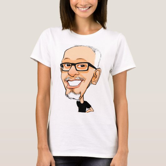 Caricature of a Man with Glasses T-shirt (Voorkant)